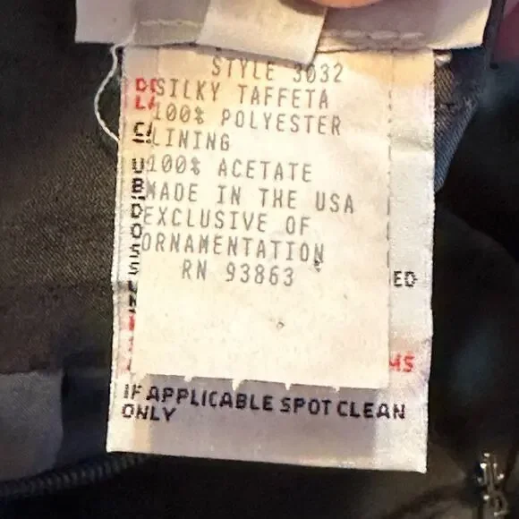 Vintage LAZARO Sleeveless Cocktail Dress Sz 10 Satin Jeweled Wedding Pewter Gray - Picture 13 of 15